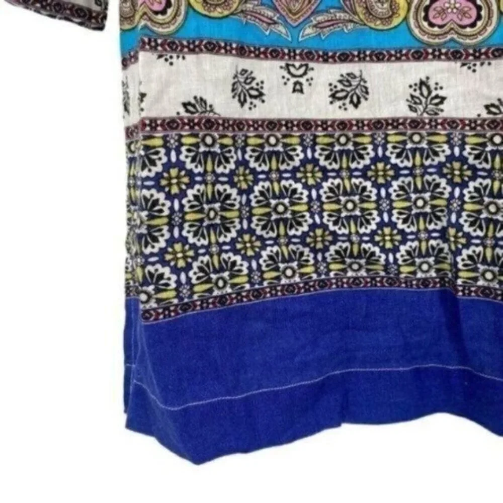 Chico’s Patchwork Linen Kimono Duster Jacket